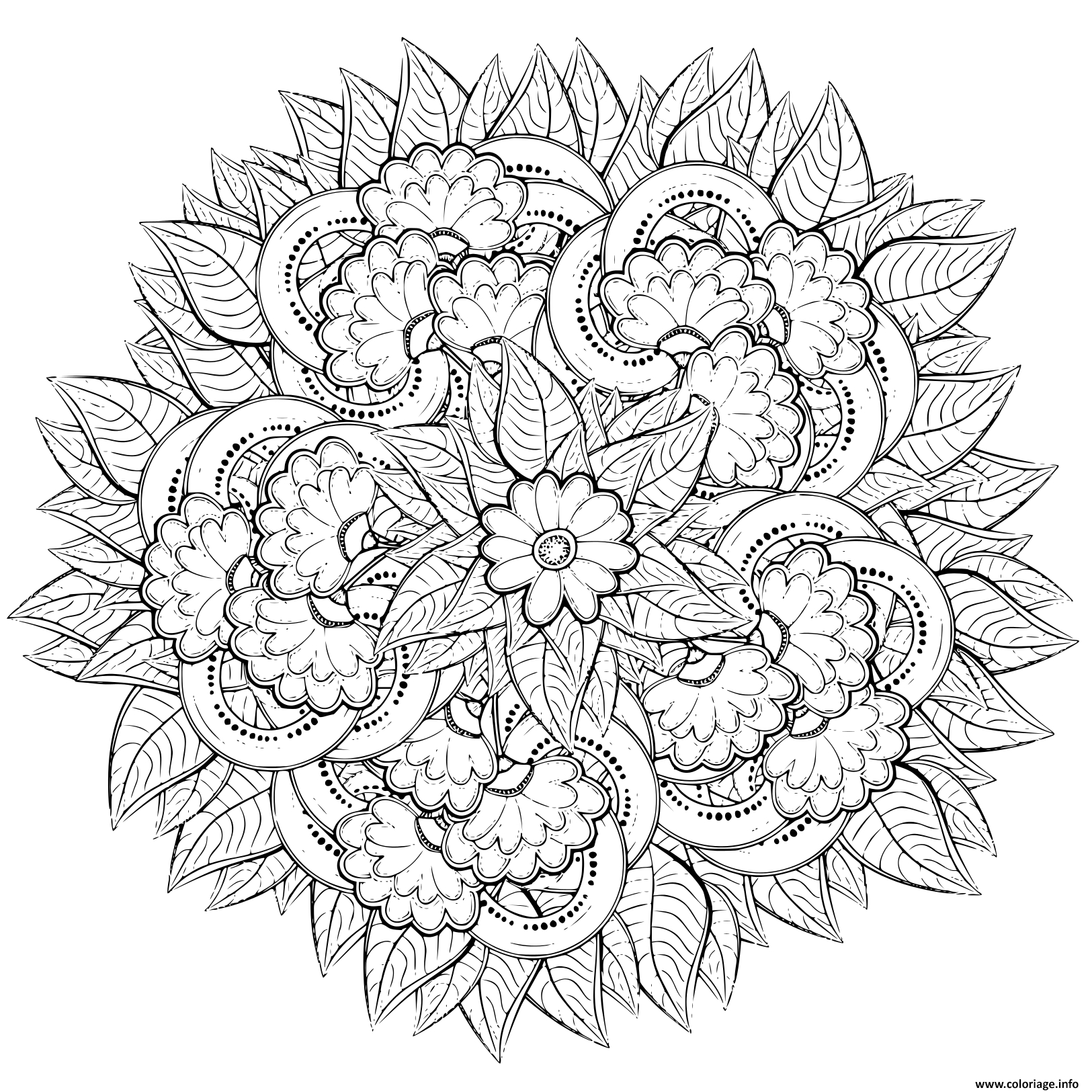 Coloriage Mandala Fleurs Pour Adulte Nature Dessin Fleurs À Imprimer avec Dessin De Fleurs A Imprimer Gratuit