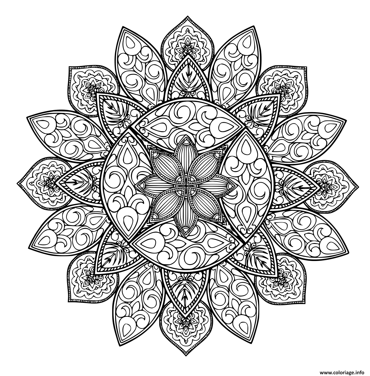 Coloriage Mandala Forme Geometrique Dessin Mandala À Imprimer pour Coloriage Mandala 