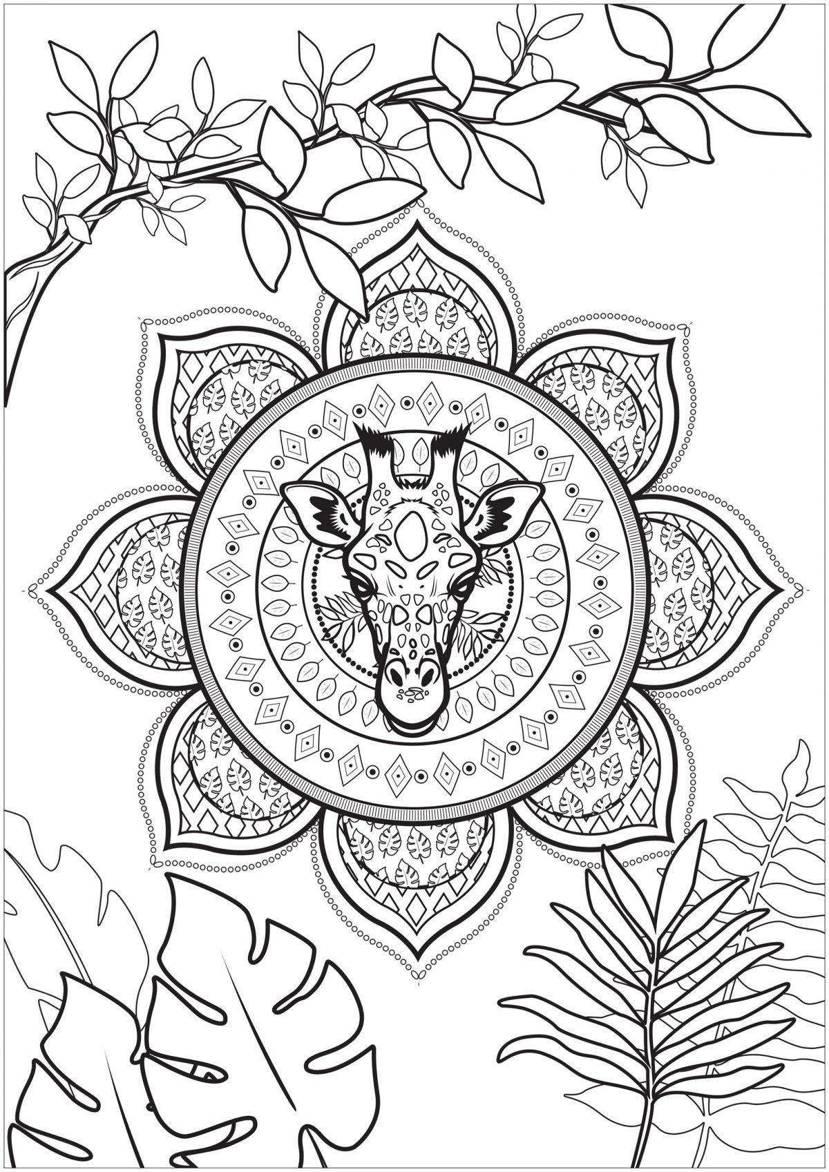 Coloriage Mandala Girafe - Coloriage Tigre Mandala pour Dessin A Colorier Mandala