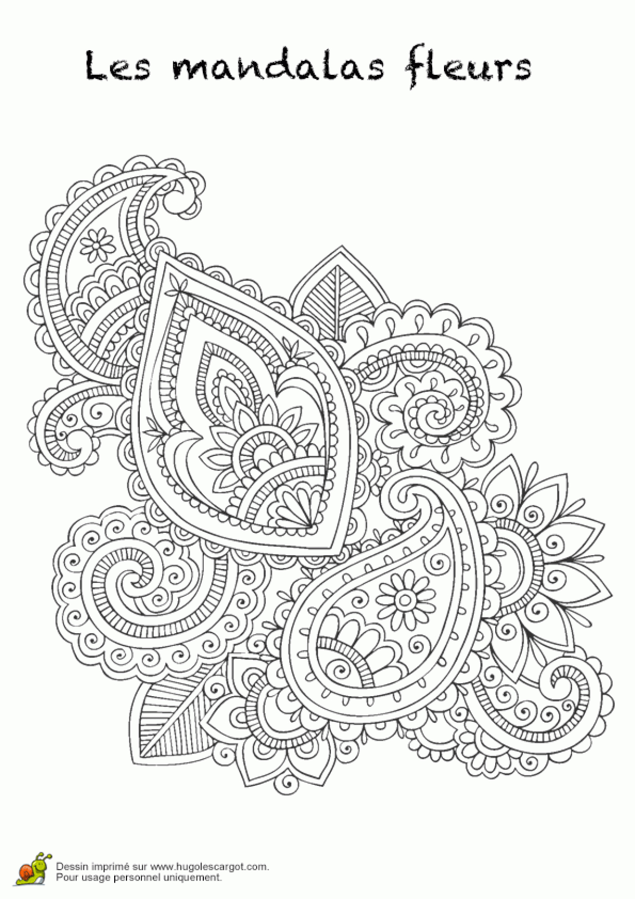 Coloriage Mandala Hugo L Escargot - Coloriage Tigre Mandala à Mandalas Hugo L Escargot 