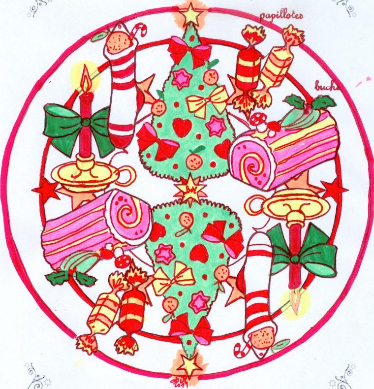 Coloriage Mandala Noël À Imprimer dedans Mandalas Noel