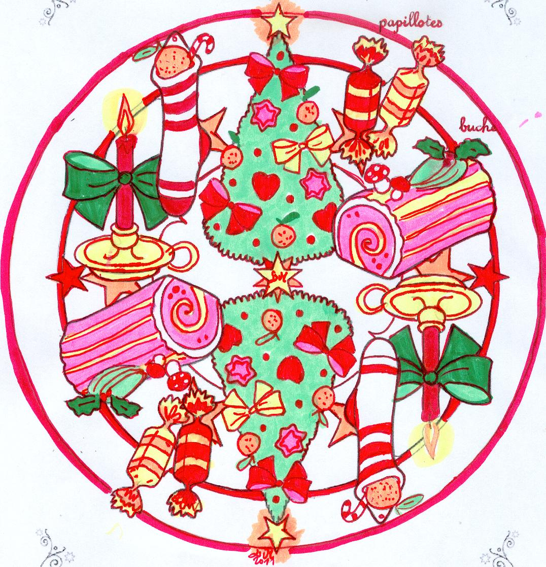 Coloriage Mandala Noël À Imprimer dedans Mandalas Noel 