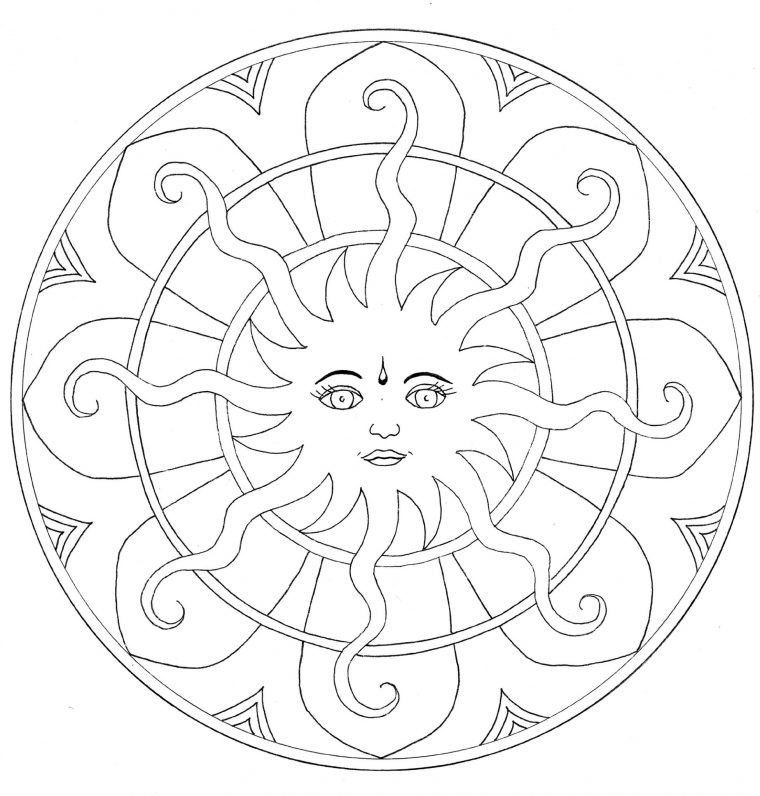 Coloriage Mandala Soleil À Imprimer pour Coloriage Du Soleil