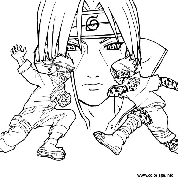 Coloriage Manga Naruto Trois Personnages Dessin Manga À Imprimer dedans Image Manga A Imprimer 