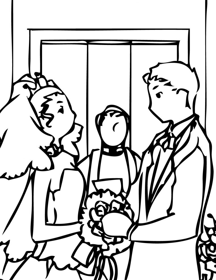 Coloriage Mariage À L'Église À Imprimer Sur Coloriages tout Coloriage Eglise