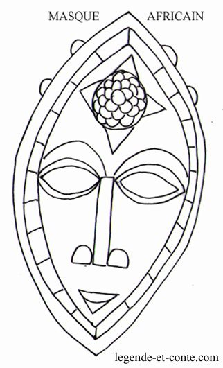 Coloriage-Masque-Africain-N°-1 (322×531)  African Art Projects encequiconcerne Coloriage Masque Africain