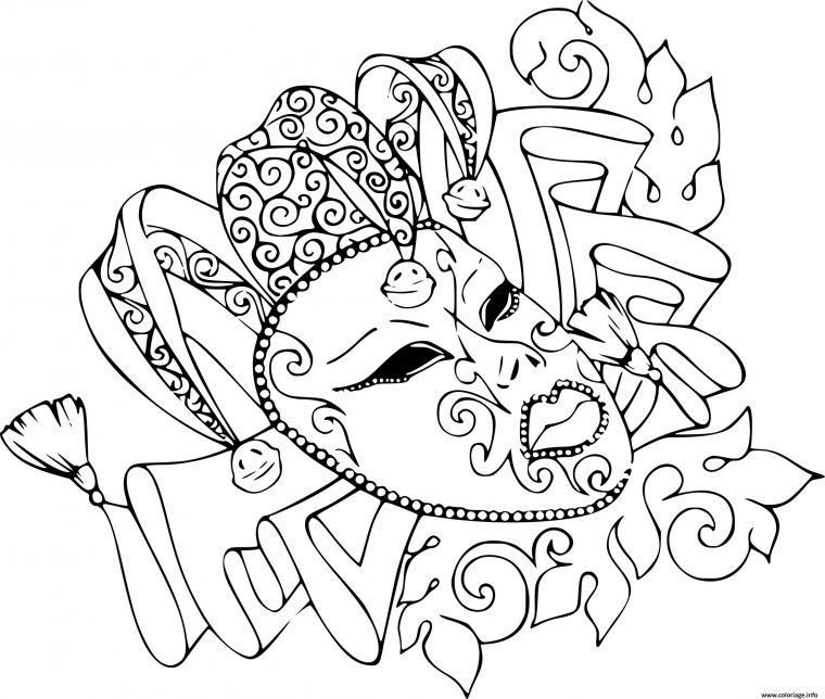 Coloriage Masque De Carnaval Mysterieux Dessin concernant Dessiner Un Masque