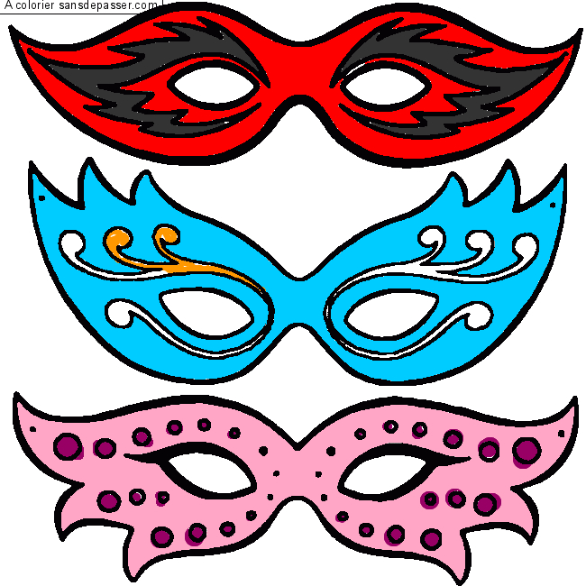 Coloriage Masques De Carnaval - Sans Dépasser dedans Dessiner Un Masque