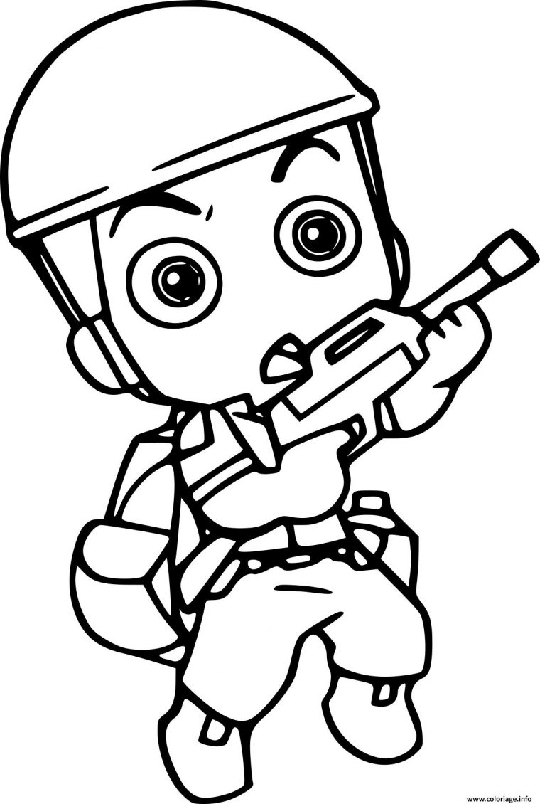 Coloriage Mini Soldat Militaire Avec Arme Dessin avec Dessiner Gratuitement