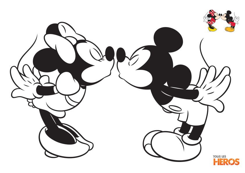 Coloriage Minnie, Coloriage Mickey, Coloriage Mickey Et Minnie tout Mickey A Colorier Et A Imprimer 