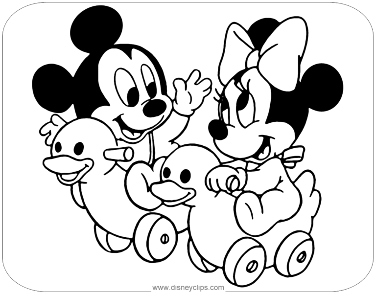 Coloriage Minnie - Coloriage Minnie Et Mickey Bébé A Imprimer intérieur Coloriage Mickey Bébé 