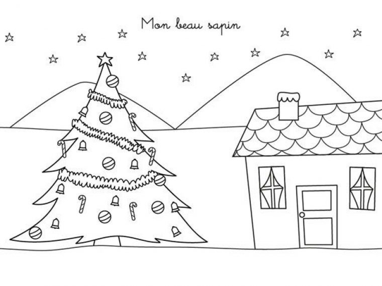 Coloriage : Mon Beau Sapin, Roi Des Forêts concernant Apprendre A Dessiner Un Sapin