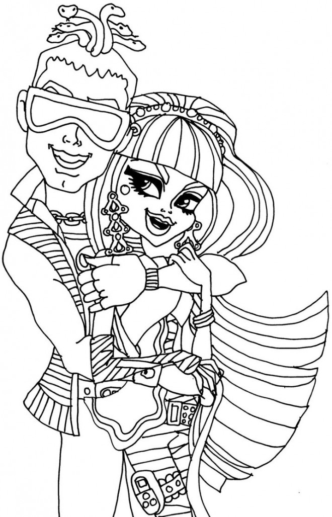 Coloriage Monster High Deuce Et Cléo Dessin Gratuit À Imprimer intérieur Dessin À Colorier Monster High 