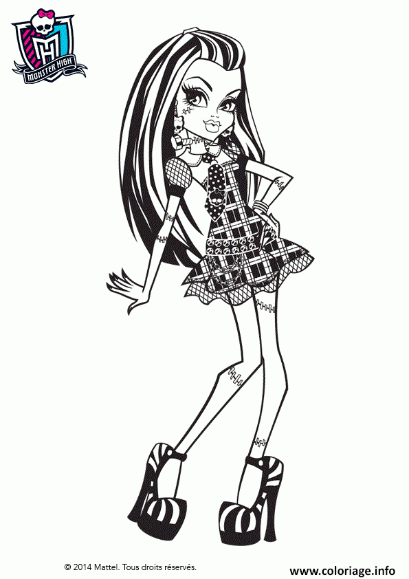 Coloriage Monster High Frankie Stein Pose De Mannequin Dessin Monster destiné Mannequin Coloriage 