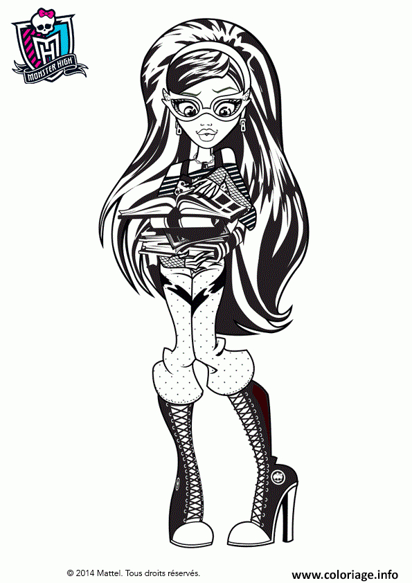 Coloriage Monster High Ghoulia Yelps Pile De Livres Dessin Monster High concernant Coloriage Monster Hight 