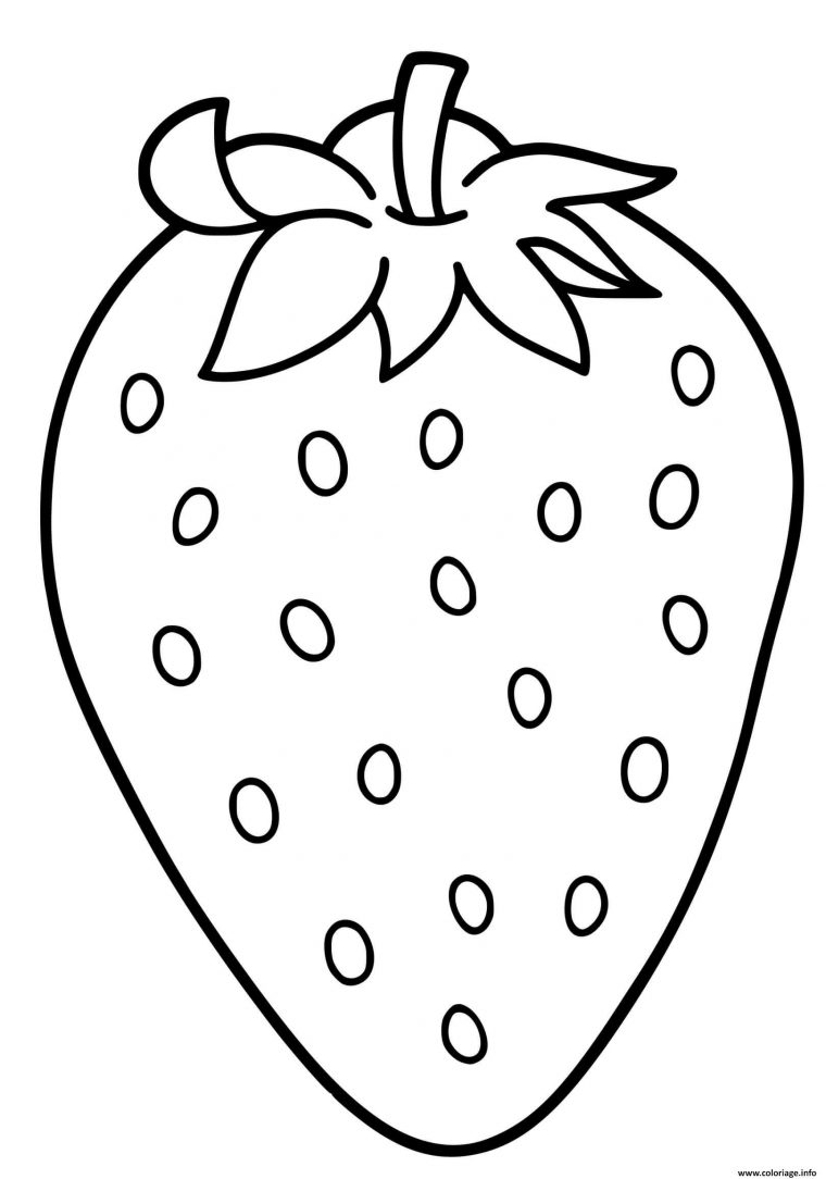 Coloriage Nature Fruits Fraise Dessin Fraise À Imprimer destiné Fruits Dessin