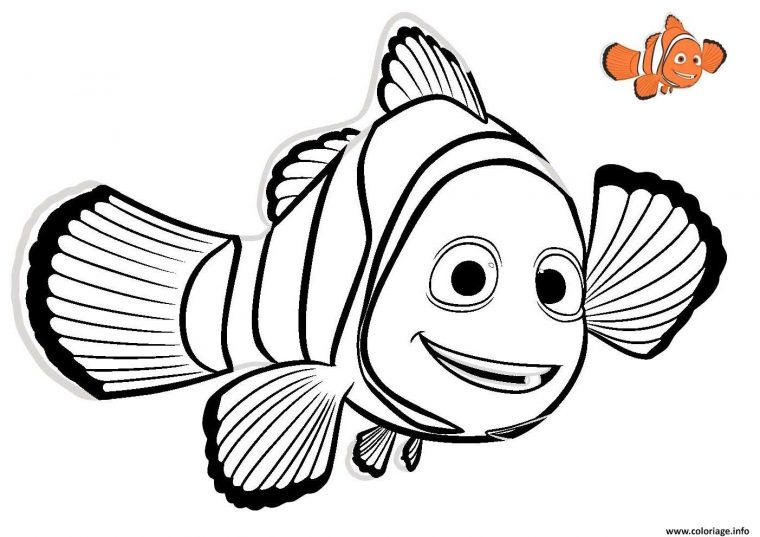 Coloriage Nemo 2 Poisson Rouge Disney Dessin Nemo À Imprimer encequiconcerne Dessin De Poissons