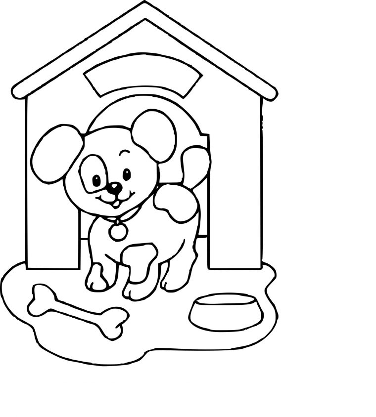 Coloriage Niche De Chien À Imprimer avec Dessin De Chiens