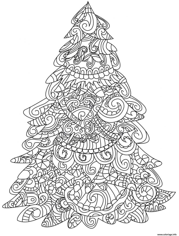 Coloriage Noel Pour Adulte Motif Sapin Dessin Noel Adulte À Imprimer intérieur Coloriage Sapin De Noel Gratuit A Imprimer