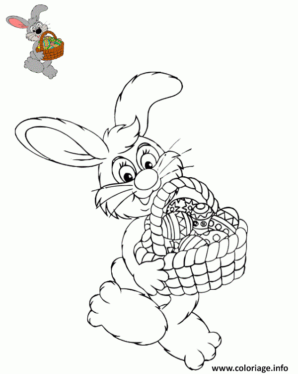 Coloriage Panier De Paques Lapin Facile Dessin Lapin De Paques À Imprimer encequiconcerne Lapin A Imprimer Pour Paques