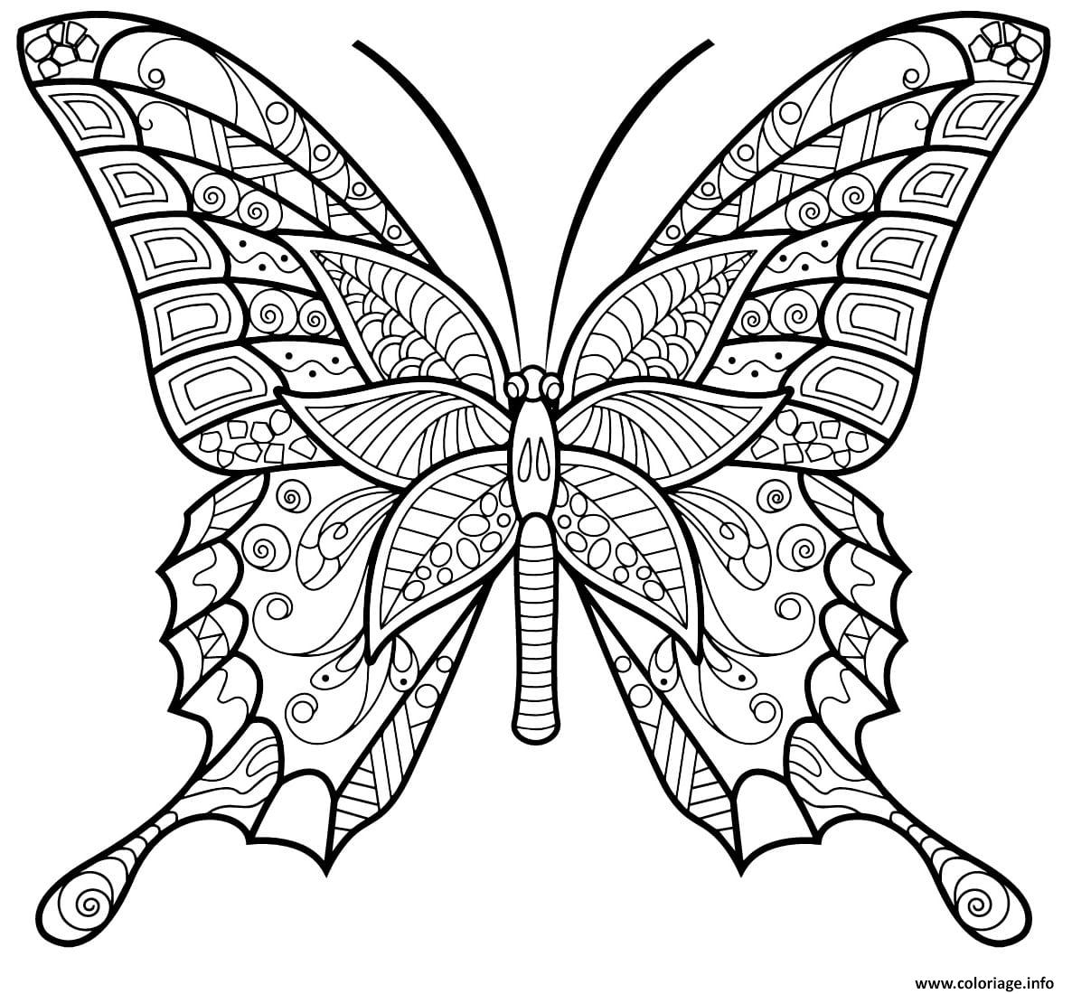 Coloriage Papillon Insecte Jolis Motifs 6 Dessin Adulte Papillon À Imprimer intérieur Coloriage De Papillon À Imprimer 