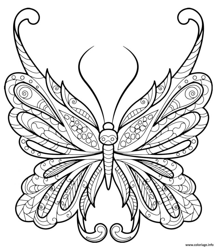 Coloriage Papillon Zentangle Jolis Motifs 18 Dessin Adulte Papillon À concernant Coloriage Papillon