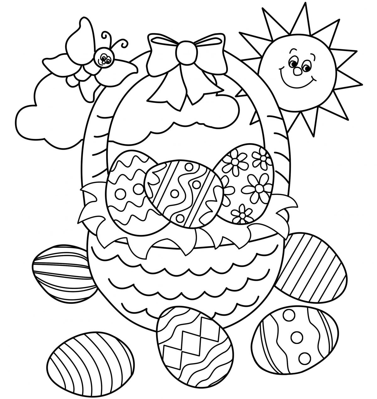 Coloriage - Pâques : Panier 04 - 10 Doigts avec Coloriage De Paques