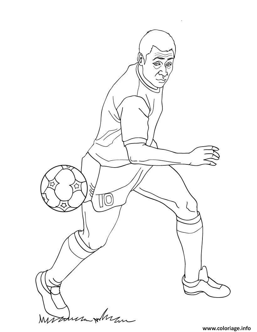 Coloriage Pele Joueur De Football Dessin Foot À Imprimer concernant Coloriage De Joueur De Foot 