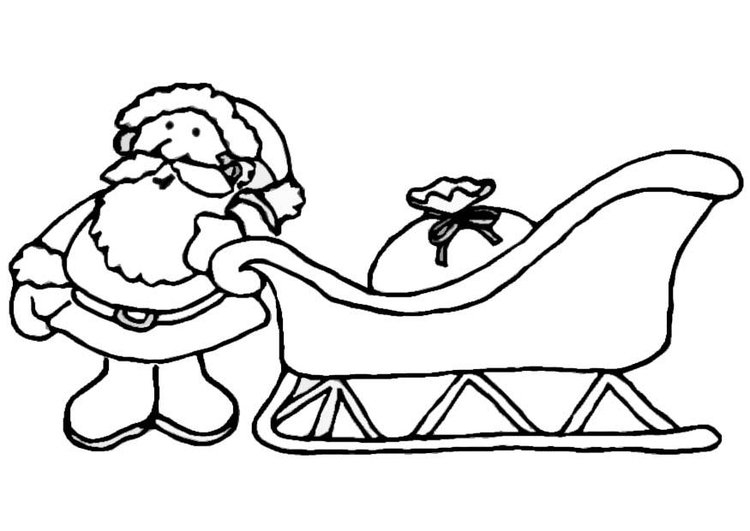 Coloriage Père Noël Avec Traîneau - Coloriages Gratuits À Imprimer dedans Coloriage Pere Noel Et Traineau 