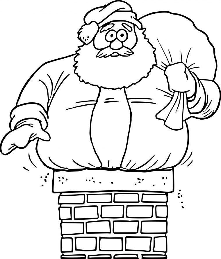 Coloriage Père Noël Dans La Cheminée À Imprimer Sur Coloriages à Coloriages Traineau Pere Noel A Imprimer