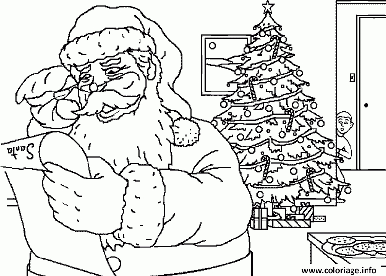 Coloriage Pere Noel Dans Maison Dessin Pere Noel À Imprimer à Coloriage Papa Noel À Imprimer 
