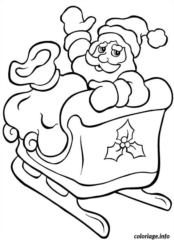 Coloriage Pere Noel En Trainneau Dessin Noel À Imprimer intérieur Dessin Père Noel À Imprimer Gratuit 