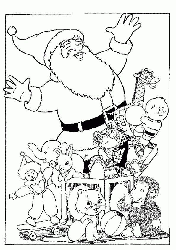 Coloriage Père Noël Et Joyeux Cadeaux concernant Coloriage Noël 