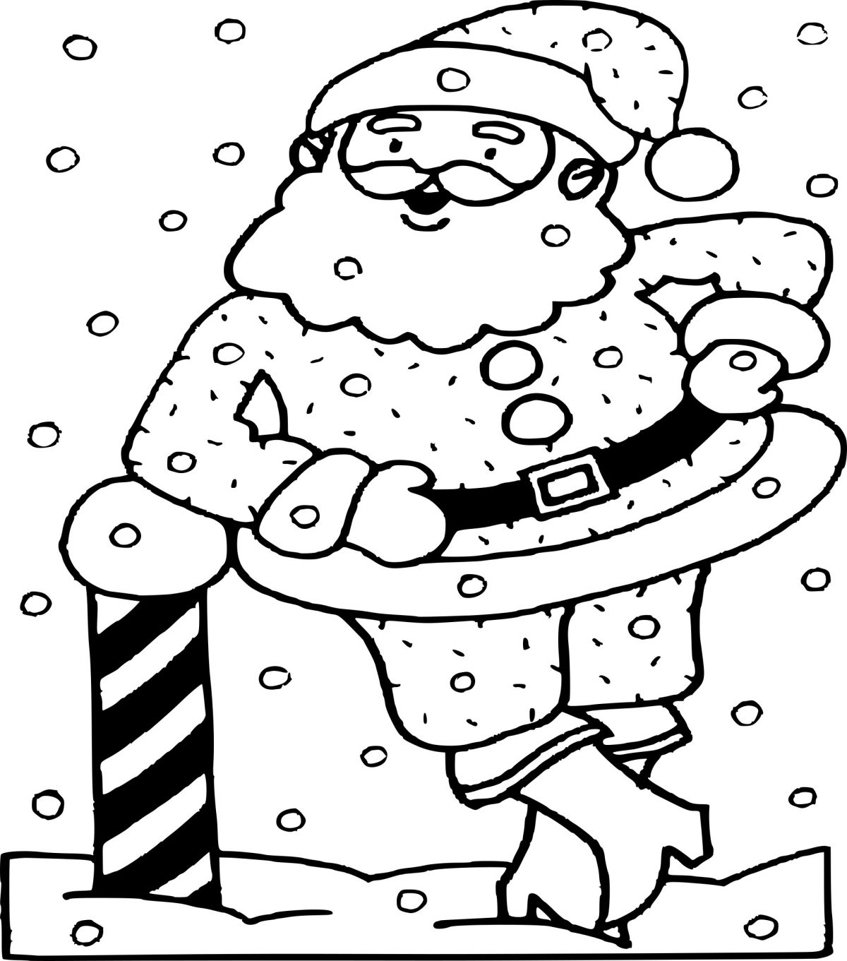 Coloriage Pere Noel Et La Neige À Imprimer concernant Coloriage Papa Noel À Imprimer