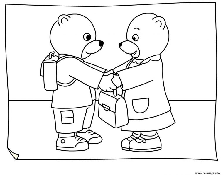 Coloriage Petit Ours Brun Doit Aller A Lecole Dessin Petit Ours Brun À pour Coloriage Septembre