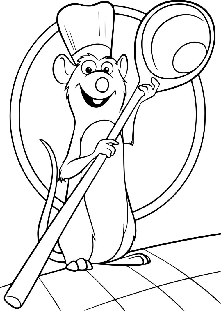 Coloriage Petit Rat Rauille À Imprimer Sur Coloriages pour Coloriages Disney