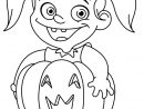 Coloriage Petite Fille Deguisee En Citrouille Dessin Halloween À Imprimer avec Coloriage Petite Fille