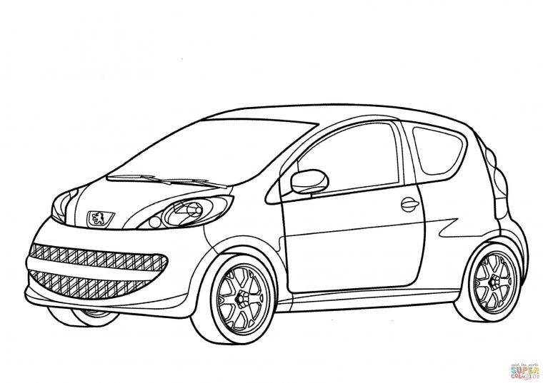 Coloriage Peugeot À Imprimer Pour Les Enfants – Cp20931 tout Dessin De Voiture De Course À Imprimer