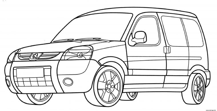 Coloriage Peugeot Partner Dessin Voiture À Imprimer à Coloriage En Ligne Voiture