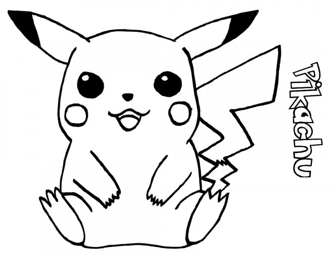 Coloriage Pikachu Facile Dessin Gratuit À Imprimer pour Coloriage Pikachu En Ligne 