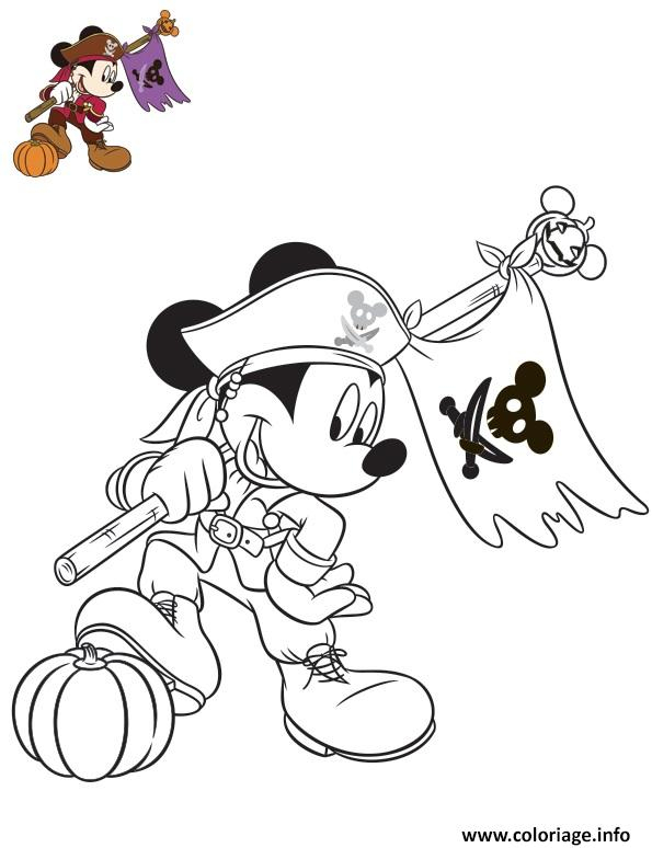 Coloriage Pirate Mickey Disney Halloween Citrouille Dessin Halloween À avec Coloriage Halloween Disney