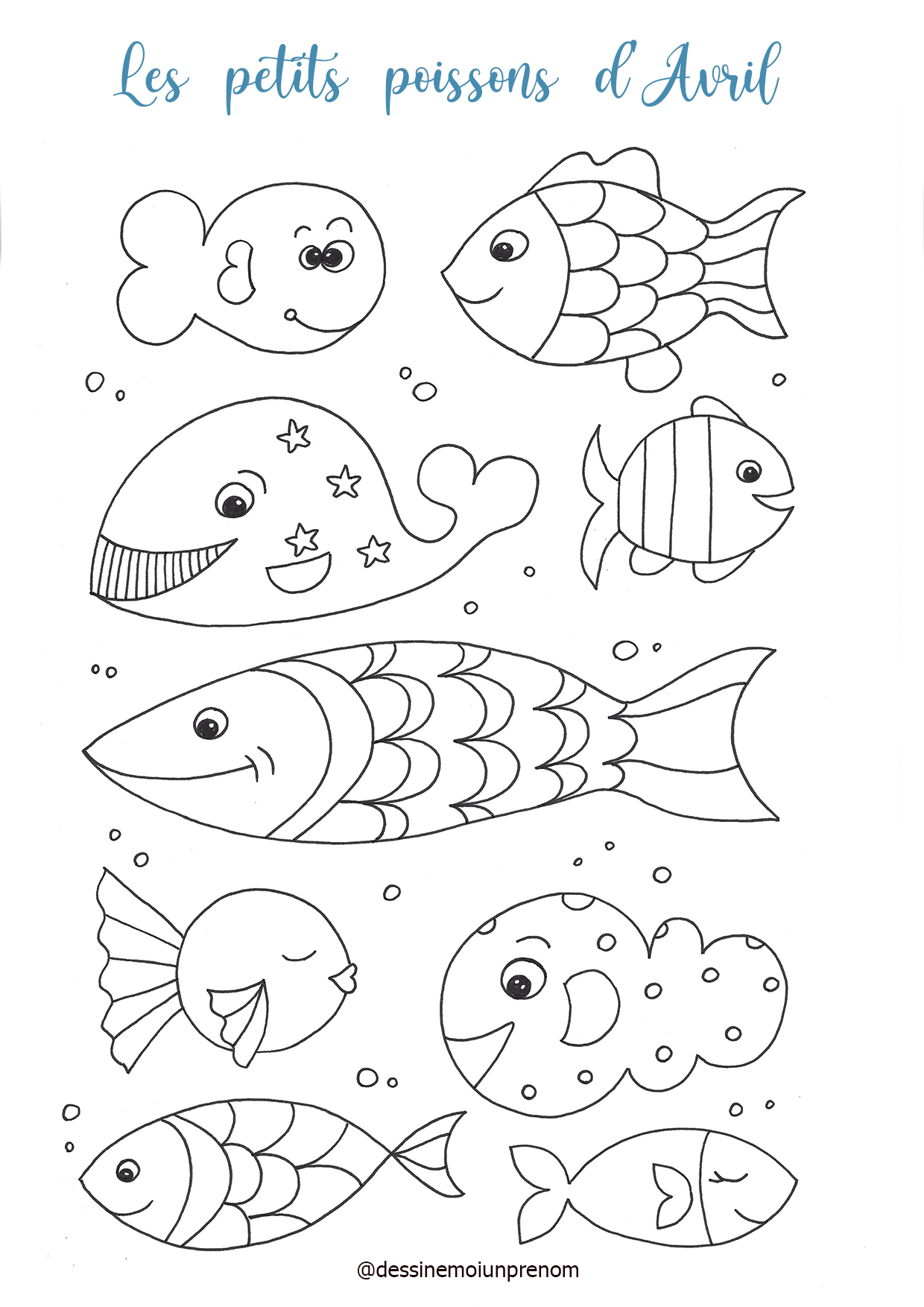 Coloriage Poissons D&amp;#039;Avril destiné Poisson D Avril A Imprimer Coloriage 