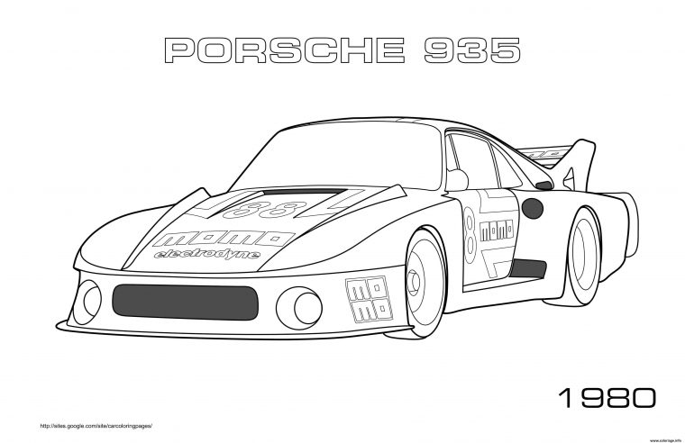 Coloriage Porsche 935 1980 Dessin Voiture De Course À Imprimer intérieur Coloriage Voiture Rallye