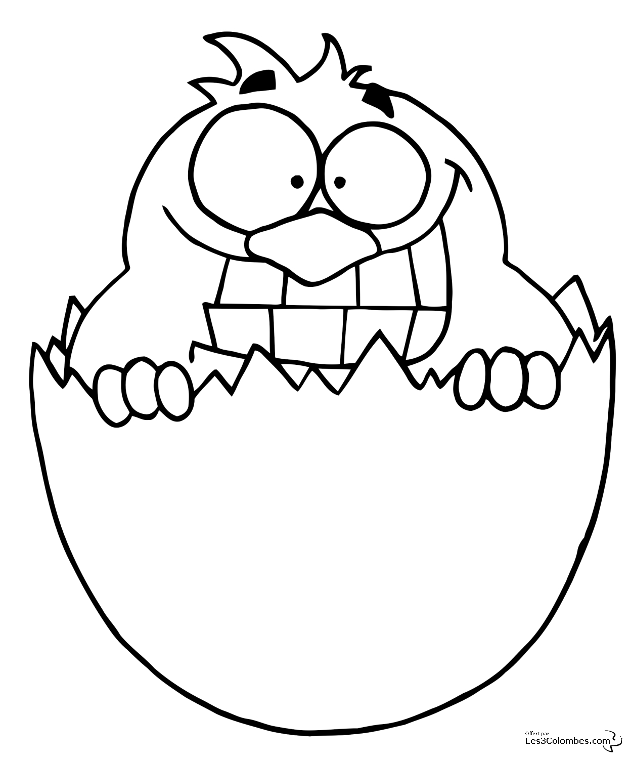 Coloriage Poussin Cartoon De Paques 2 - Coloriage En Ligne Gratuit Pour concernant Coloriage De Poussin 