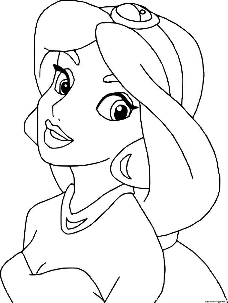 Coloriage Princesse Disney Jasmine Dessin Jasmine À Imprimer avec Coloriage Imprimer Disney