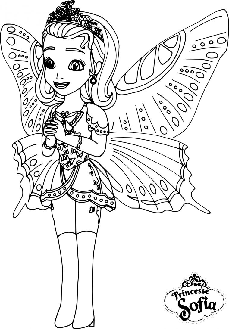 Coloriage Princesse Sofia Papillon À Imprimer encequiconcerne Coloriages À Imprimer