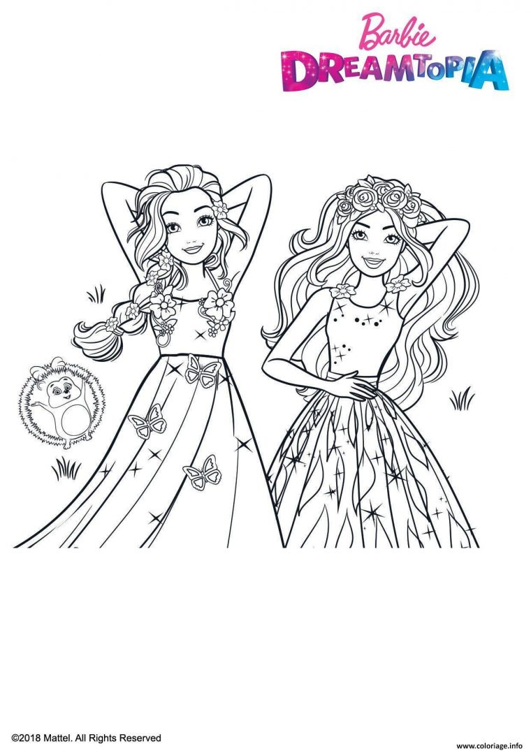 Coloriage Princesses Chevelures Magiques Dessin Barbie À Imprimer pour Coloriage Gratuit À Imprimer Princesse