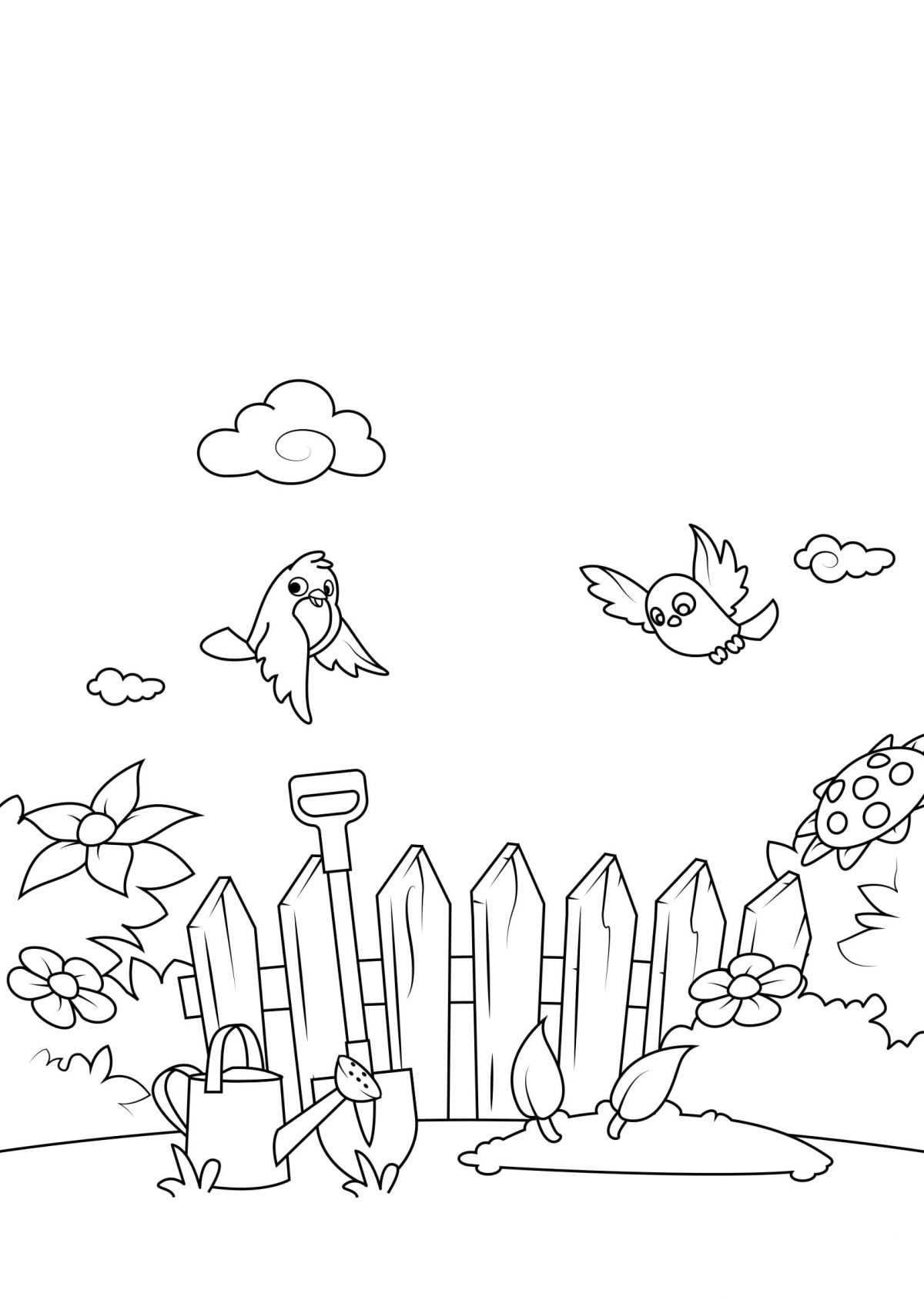 Coloriage Printemps Dans Le Jardin - Coloriages Gratuits À Imprimer serapportantà Coloriage Printemps À Imprimer