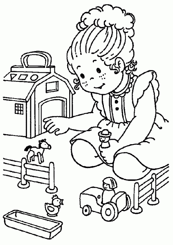 Coloriage Récréation Petite Fille destiné Les Jeux De Coloriage 