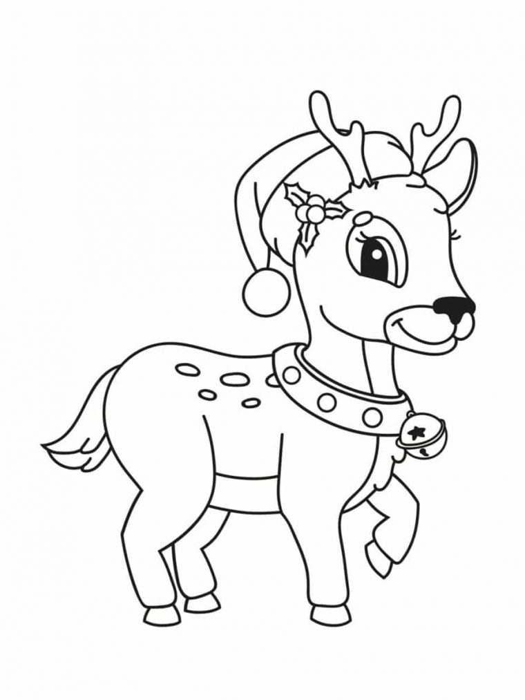 Coloriage Renne De Noël : 24 Dessins À Imprimer Gratuitement avec Coloriage De Noel Gratuit